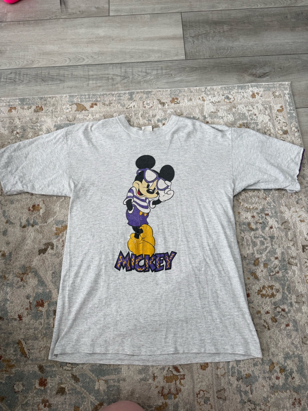 Disney Light Gray Tee with Subtle Heather Texture